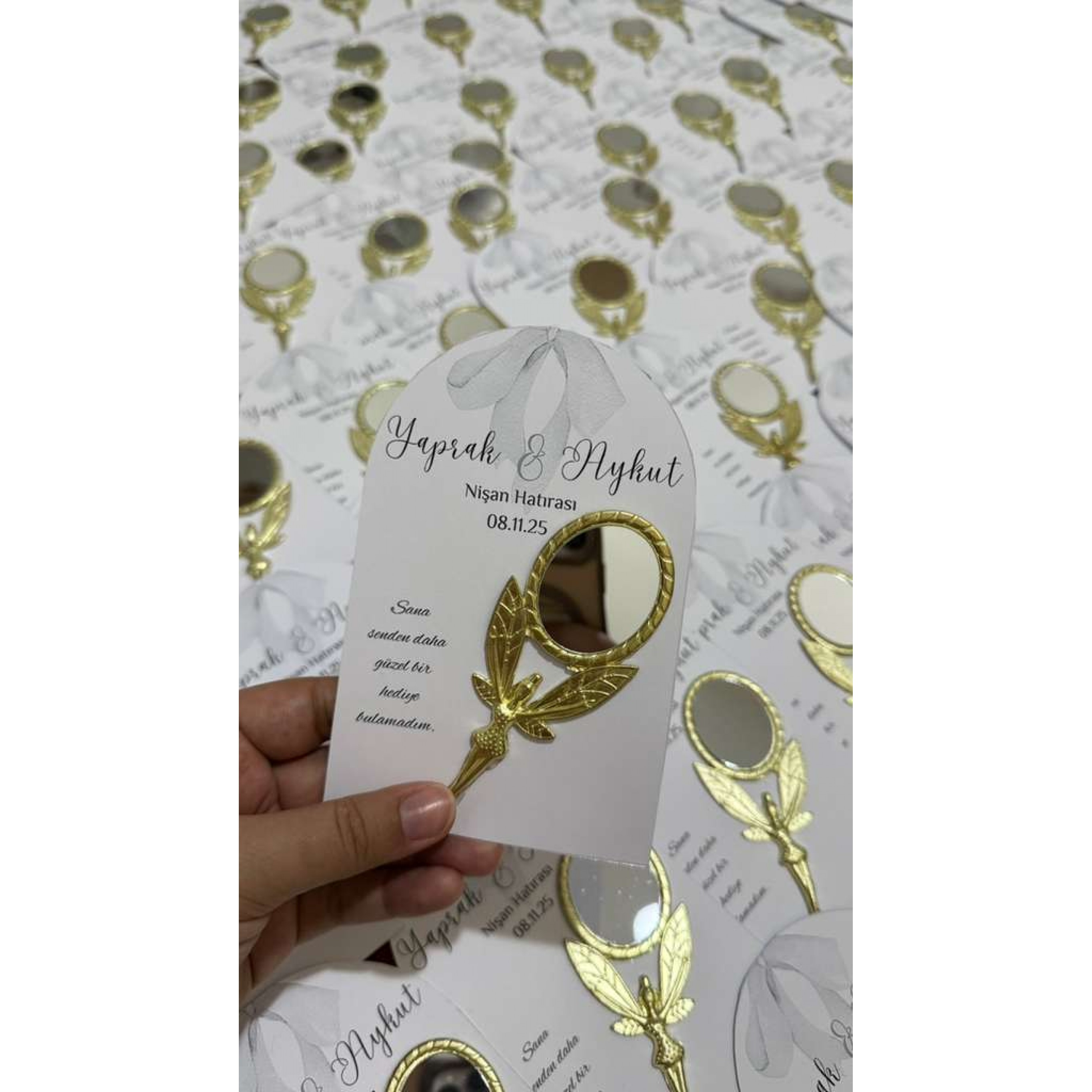 Gold melek ayna hediyelik (10 adet)